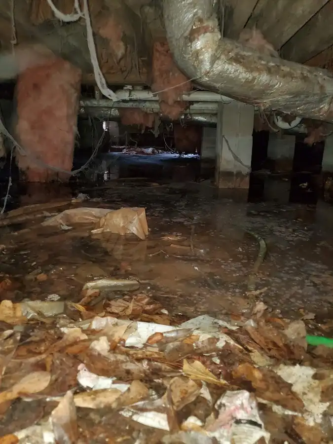 Crawl space flood assessment for Commercial Water Damage Restoration in Moline